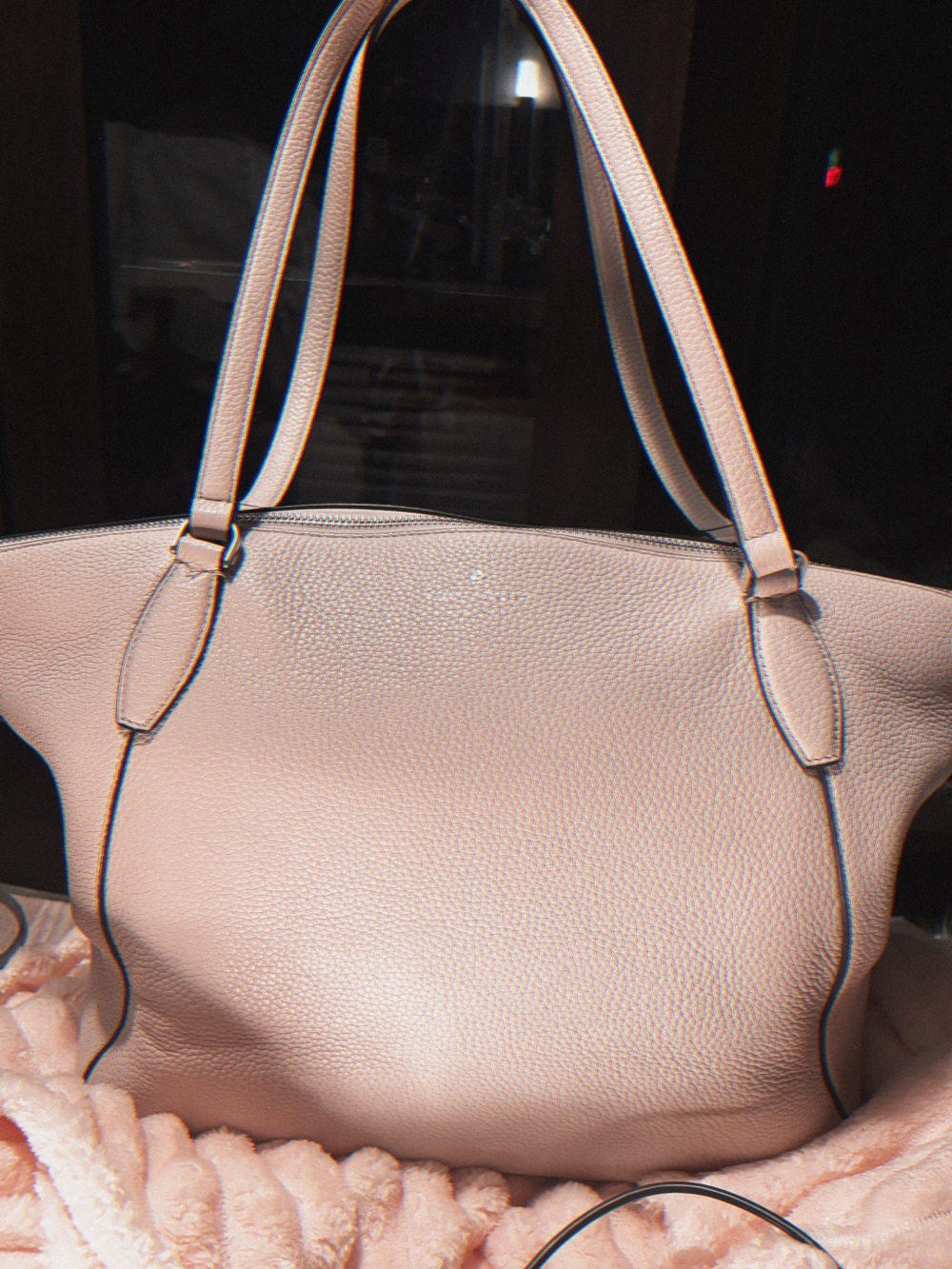 Kate Spade New York Blush Pink Pebbled Leather Tote Bag